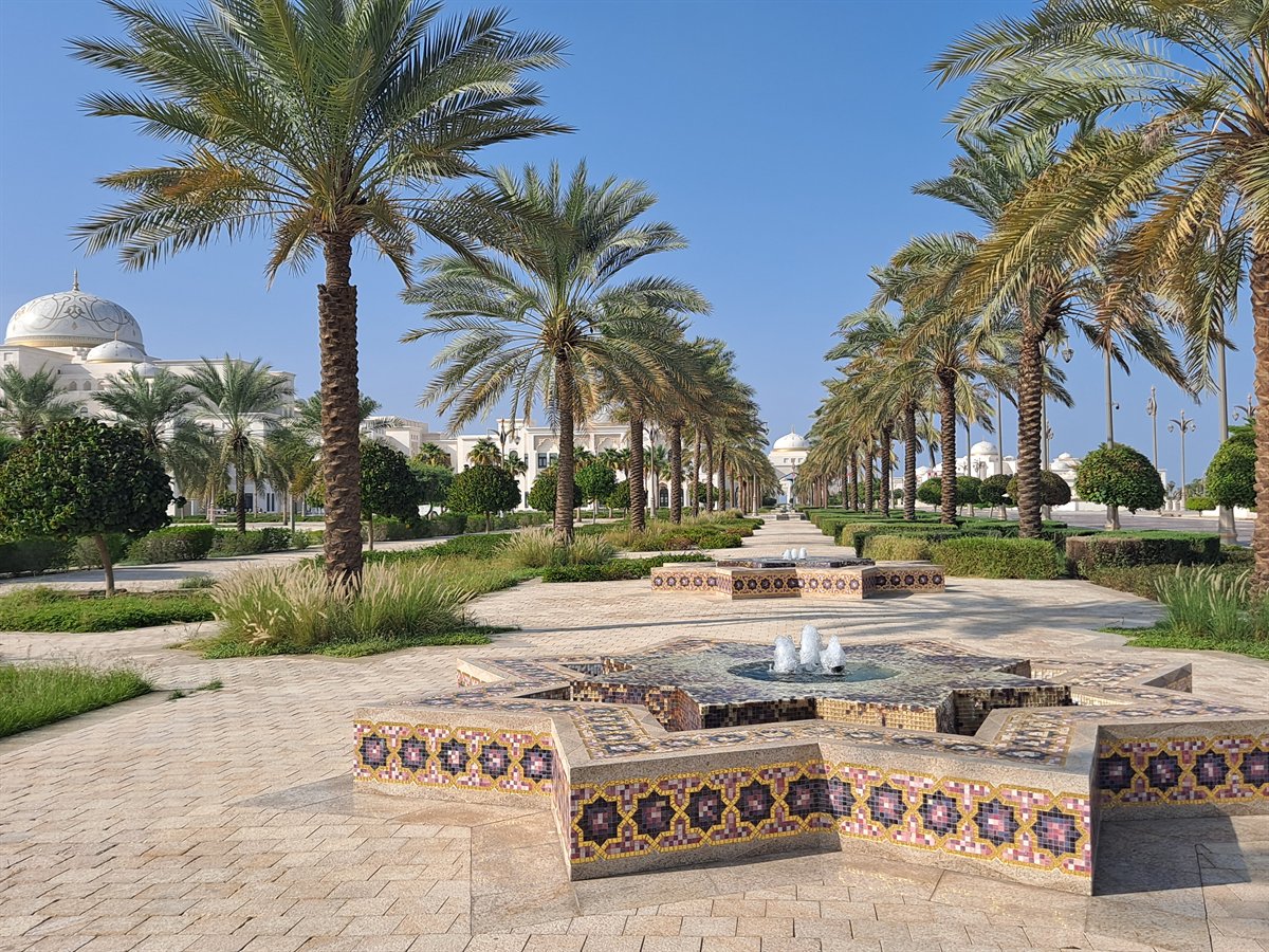 Gardens and domes of Qasr Al Watan palace, Abu Dhabi