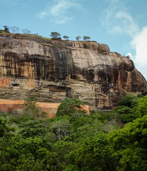Sigiriya Lion Rock rising above the jungle, Sri Lanka